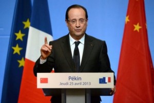 Presidente Hollande hablar en Beijing