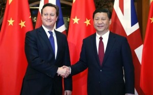 El primer ministro británico, David Cameron, y el presidente de China, Xi Jingping