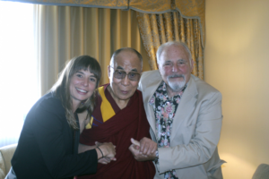 El Dalai Lama con Paul Ekman y Eve Ekman