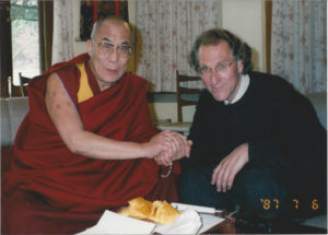 Encuentro de Barry Kerzin con el Dalai Lama en 1987, antes de que se convirtiera en monje budista